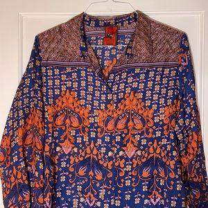 NWT Johnny Was 100% silk blouse size Large